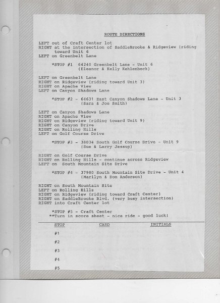 Ride - Dec 1992 - Poker Run Dec 12, 1992 directions